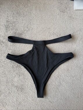 High-Cut Black Women's Bikini Bottom